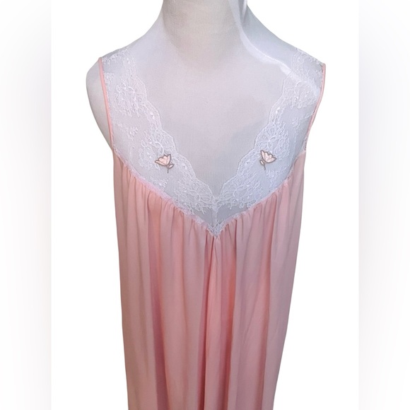 VTG Claire Sandra Lucie Ann Beverly Hills Medium Lingerie Negligée Peignoir Pink - Picture 11 of 15
